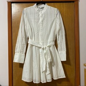ZARA Embroidered Mini Shirt Dress